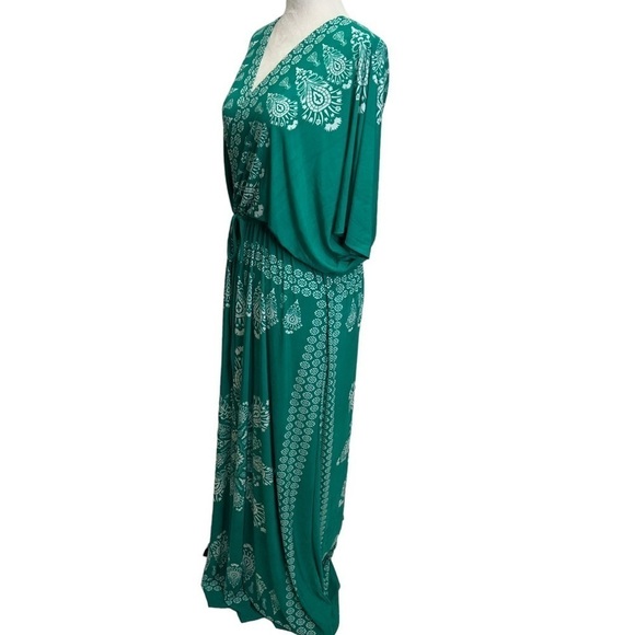 NWT Just Love Green V-Neck Wrap Maxi Dress Size 2X - Picture 7 of 13